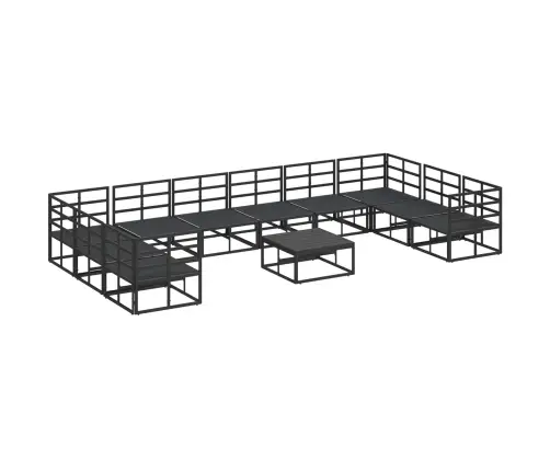 Dārza Dīvānu Komplekts 11 Pcs Melna 70 X 70 X 32 Cm Alumīnijs Vidaxl