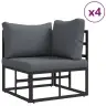 Dārza Dīvānu Komplekts 11 Pcs Melna 70 X 70 X 32 Cm Alumīnijs Vidaxl