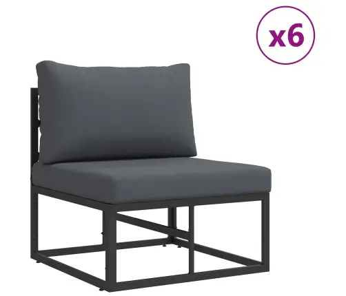 Dārza Dīvānu Komplekts 11 Pcs Melna 70 X 70 X 32 Cm Alumīnijs Vidaxl