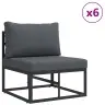 Dārza Dīvānu Komplekts 11 Pcs Melna 70 X 70 X 32 Cm Alumīnijs Vidaxl