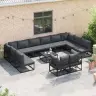 Dārza Dīvānu Komplekts 12 Pcs Melna 423 X 211.5 X 71 Cm Vidaxl