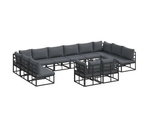 Dārza Dīvānu Komplekts 12 Pcs Melna 423 X 211.5 X 71 Cm Vidaxl