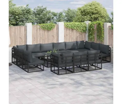 Aia Diivanikomplekt Padjaga 13 Pcs Must Alumiinium