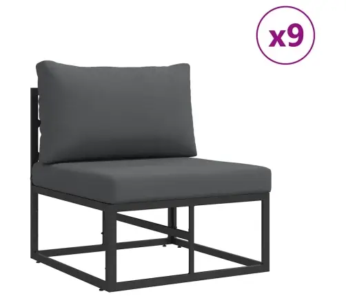 Aia Diivanikomplekt Padjaga 13 Pcs Must Alumiinium