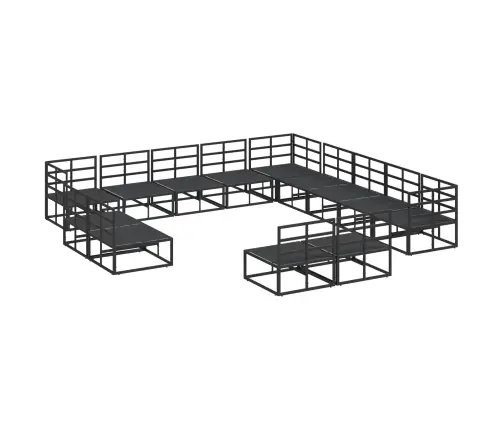 Dārza Dīvānu Komplekts 13 Pcs Melna 353 X 353 X 71 Cm Alumīnijs Vidaxl