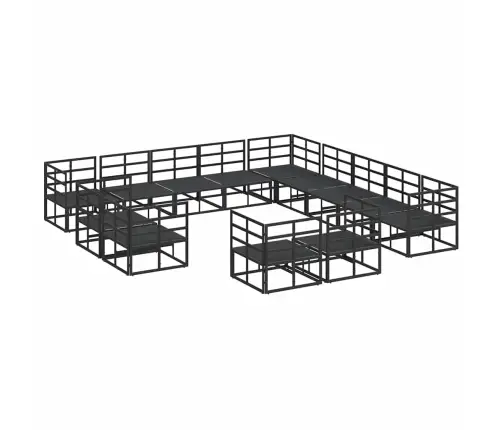 Dārza Dīvānu Komplekts 13 Pcs Melna 353 X 353 X 71 Cm Alumīnijs Vidaxl