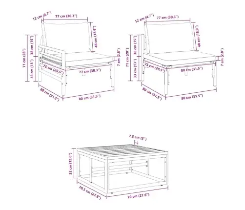 Sodo Sofų Rinkinys Su Pagalve 6 Pcs Antracito Plienas & Audinys