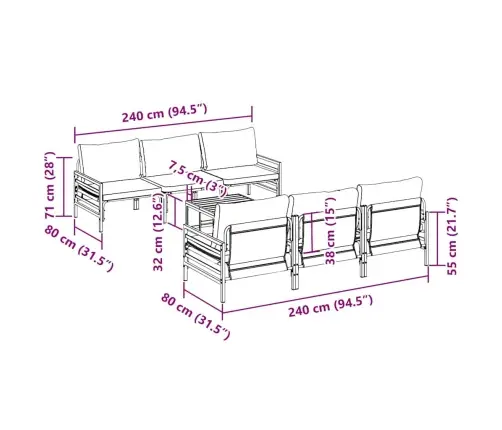 Dārza Dīvānu Komplekts 7 Pcs Antracīta 70 X 70.5 X 31.5 Cm Vidaxl Dārza Dīvānu Komplekts 7 Pcs Antracīta 70 X 70.5 X 31.5 Cm Vidaxl