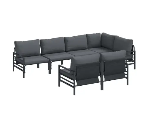 Dārza Dīvānu Komplekts 7 Pcs Antracīta 320 X 160 X 71 Cm Vidaxl Dārza Dīvānu Komplekts 7 Pcs Antracīta 320 X 160 X 71 Cm Vidaxl
