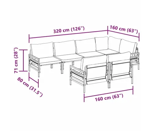 Dārza Dīvānu Komplekts 7 Pcs Antracīta 320 X 160 X 71 Cm Vidaxl Dārza Dīvānu Komplekts 7 Pcs Antracīta 320 X 160 X 71 Cm Vidaxl