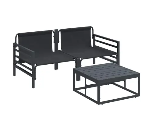 Dārza Dīvānu Komplekts 3 Pcs Antracīta Tērauds Vidaxl
