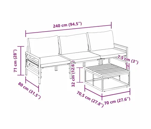 Aia Diivanikomplekt Padjaga 4 Pcs Must Teras