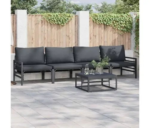 Dārza Dīvānu Komplekts 4 Pcs Antracīta Tērauds Vidaxl