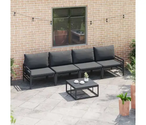 Dārza Dīvānu Komplekts 4 Pcs Antracīta Tērauds Vidaxl