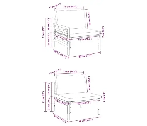 Dārza Dīvānu Komplekts 4 Pcs Antracīta Tērauds Vidaxl