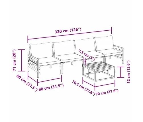 Aia Diivanikomplekt Padjaga 5 Pcs Must Teras
