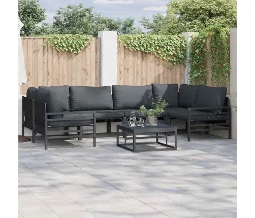 Dārza Dīvānu Komplekts 6 Pcs Antracīta Tērauds Vidaxl