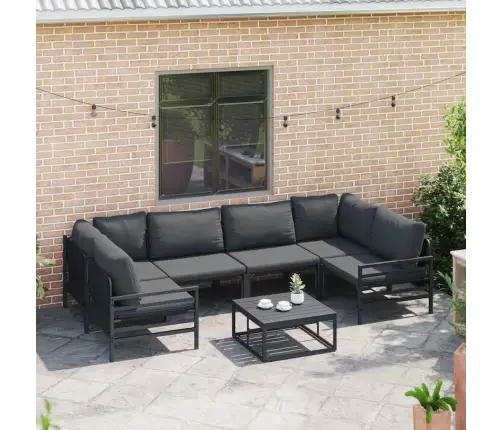 Dārza Dīvānu Komplekts 7 Pcs Antracīta Tērauds Vidaxl