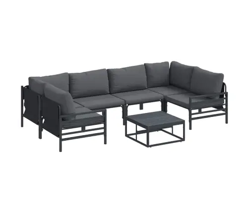 Dārza Dīvānu Komplekts 7 Pcs Antracīta Tērauds Vidaxl