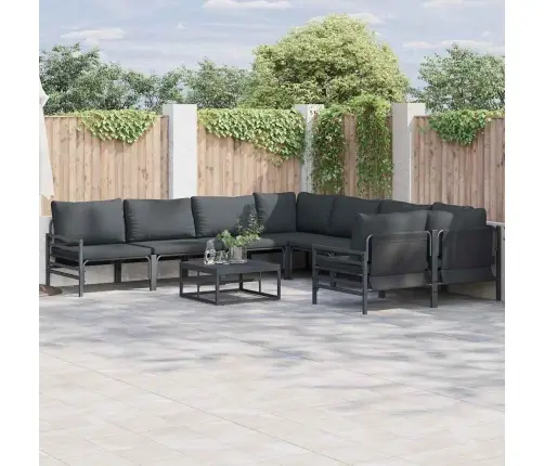 Dārza Dīvānu Komplekts 8 Pcs Antracīta Tērauds Vidaxl