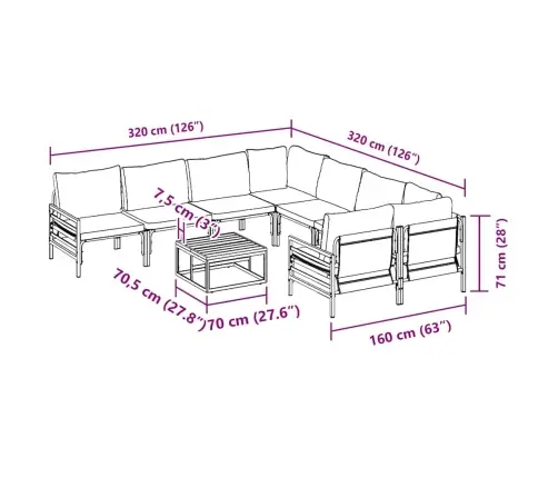 Sodo Sofų Rinkinys Su Pagalve Antracito Plienas