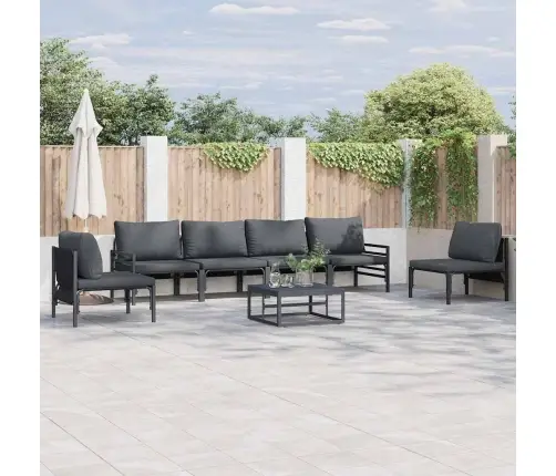 Dārza Dīvānu Komplekts 6 Pcs Antracīta Tērauds Vidaxl