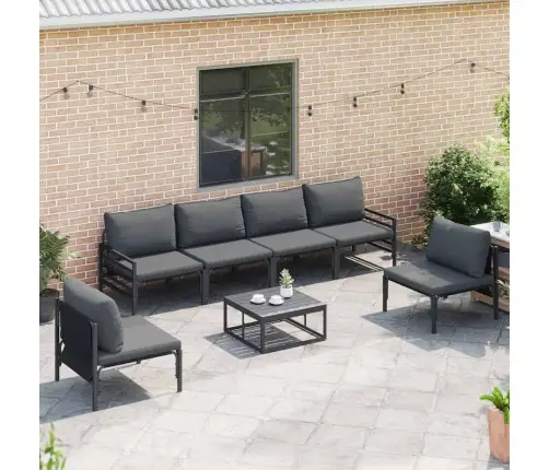 Dārza Dīvānu Komplekts 6 Pcs Antracīta Tērauds Vidaxl