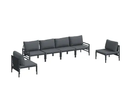 Dārza Dīvānu Komplekts 6 Pcs Antracīta Tērauds Vidaxl