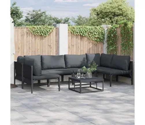 Dārza Dīvānu Komplekts 7 Pcs Antracīta Tērauds Vidaxl