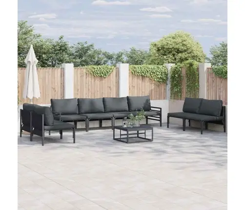 Dārza Dīvānu Komplekts 9 Pcs Antracīta Tērauds Vidaxl