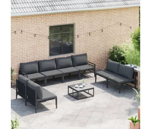 Dārza Dīvānu Komplekts 9 Pcs Antracīta Tērauds Vidaxl
