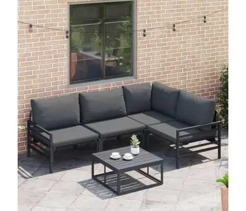 Dārza Dīvānu Komplekts 4 Pcs Antracīta Tērauds Vidaxl Dārza Dīvānu Komplekts 4 Pcs Antracīta Tērauds Vidaxl