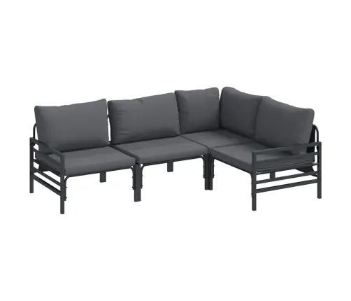 Dārza Dīvānu Komplekts 4 Pcs Antracīta Tērauds Vidaxl Dārza Dīvānu Komplekts 4 Pcs Antracīta Tērauds Vidaxl