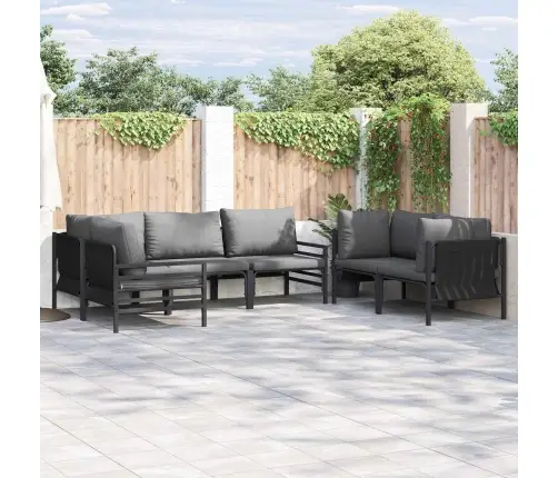 Dārza Dīvānu Komplekts 6 Pcs Antracīta Tērauds Vidaxl