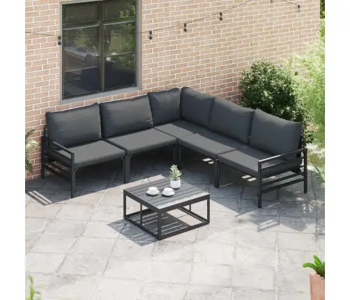 Dārza Dīvānu Komplekts 6 Pcs Antracīta Tērauds Vidaxl