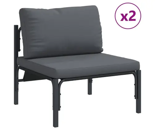 Dārza Dīvānu Komplekts 6 Pcs Antracīta Tērauds Vidaxl