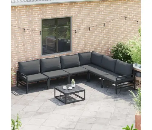 Dārza Dīvānu Komplekts 7 Pcs Antracīta Tērauds Vidaxl