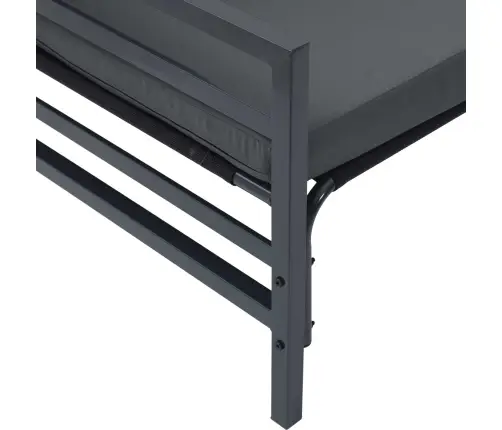 Sodo Sofų Rinkinys Su Pagalve 7 Pcs Juoda Plienas