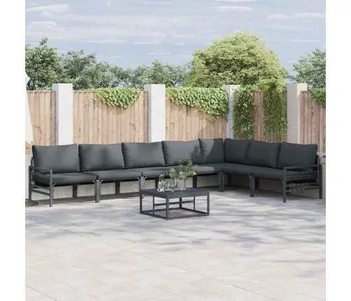 Dārza Dīvānu Komplekts 8 Pcs Antracīta Tērauds Vidaxl