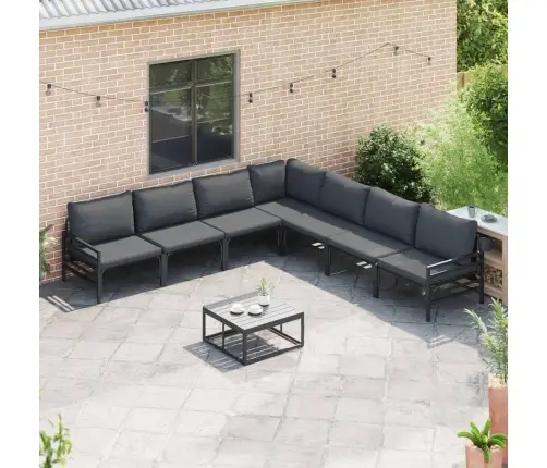 Dārza Dīvānu Komplekts 8 Pcs Antracīta Tērauds Vidaxl