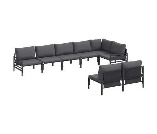 Sodo Sofų Rinkinys Su Pagalve Antracito Plienas