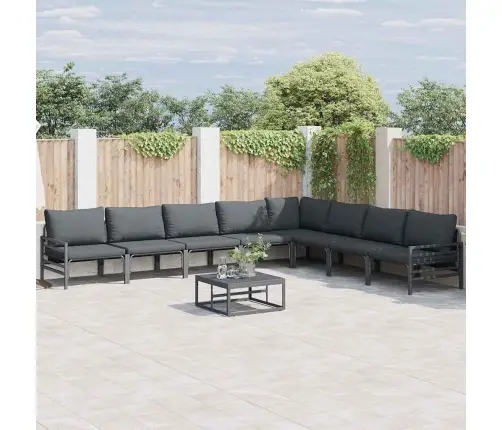 Dārza Dīvānu Komplekts 9 Pcs Antracīta Tērauds Vidaxl