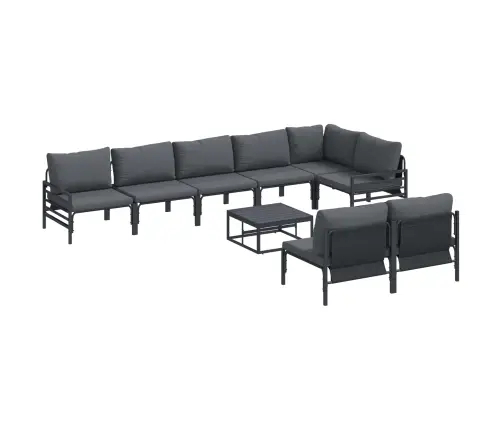 Dārza Dīvānu Komplekts 9 Pcs Antracīta Tērauds Vidaxl