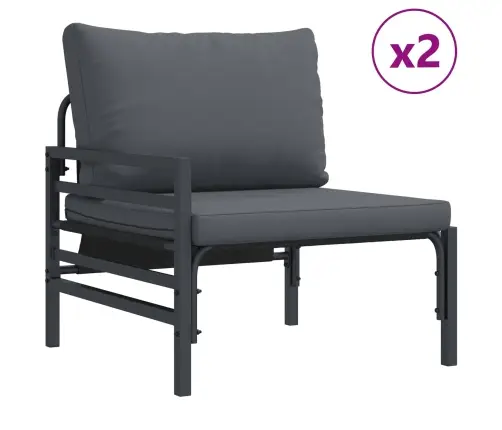 Dārza Dīvānu Komplekts 9 Pcs Antracīta Tērauds Vidaxl