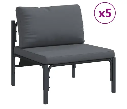 Dārza Dīvānu Komplekts 9 Pcs Antracīta Tērauds Vidaxl