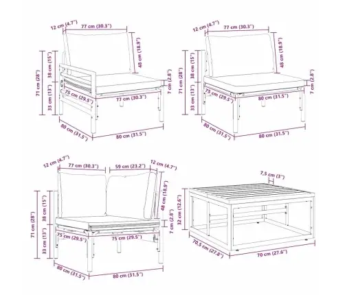 Dārza Dīvānu Komplekts 12 Pcs Antracīta Tērauds Vidaxl