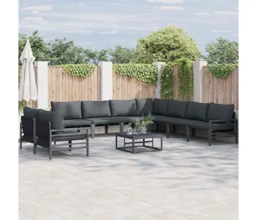 Dārza Dīvānu Komplekts 9 Pcs Antracīta Tērauds Vidaxl