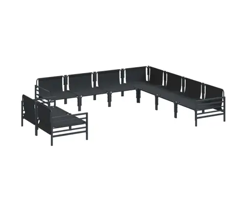 Dārza Dīvānu Komplekts 9 Pcs Antracīta Tērauds Vidaxl