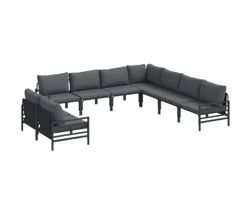 Dārza Dīvānu Komplekts 9 Pcs Antracīta Tērauds Vidaxl