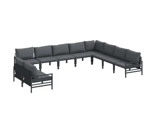 Dārza Dīvānu Komplekts 10 Pcs Antracīta Tērauds Vidaxl